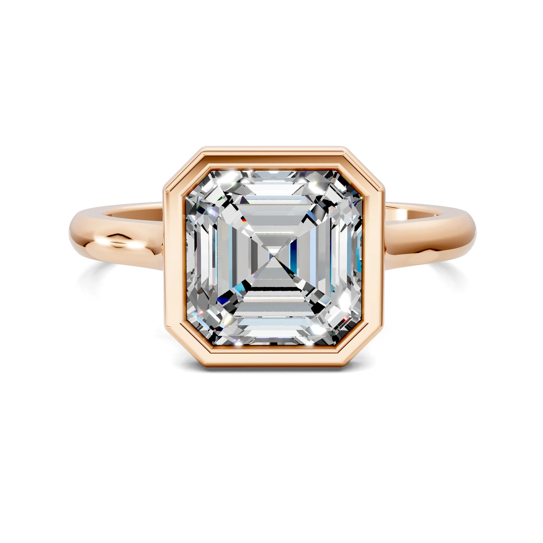 Lab Grown Bezel Cathedral Solitaire Ring