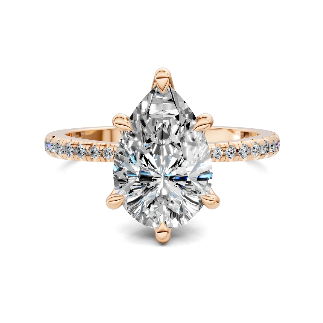 Lab Grown Floral Basket Pavé Ring