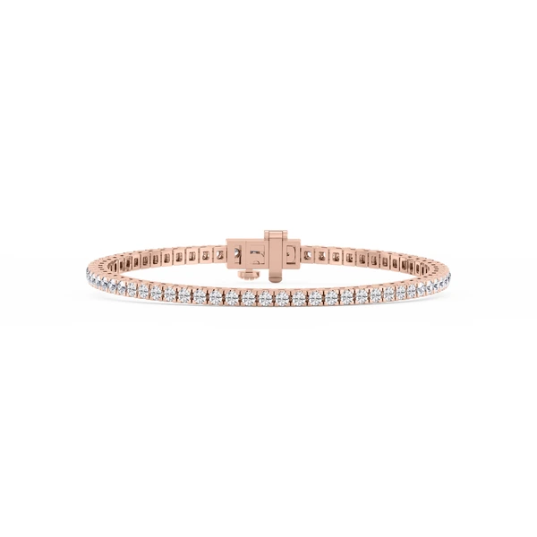 Round Lab Grown Diamond Classic Box Four Prong Tennis Bracelet