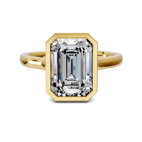 Lab Grown Bezel Halo Ring