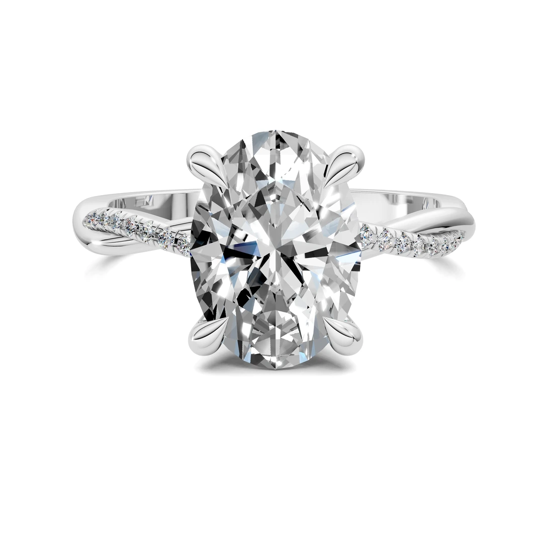Lab Grown Scalloped twisted Pavé Ring