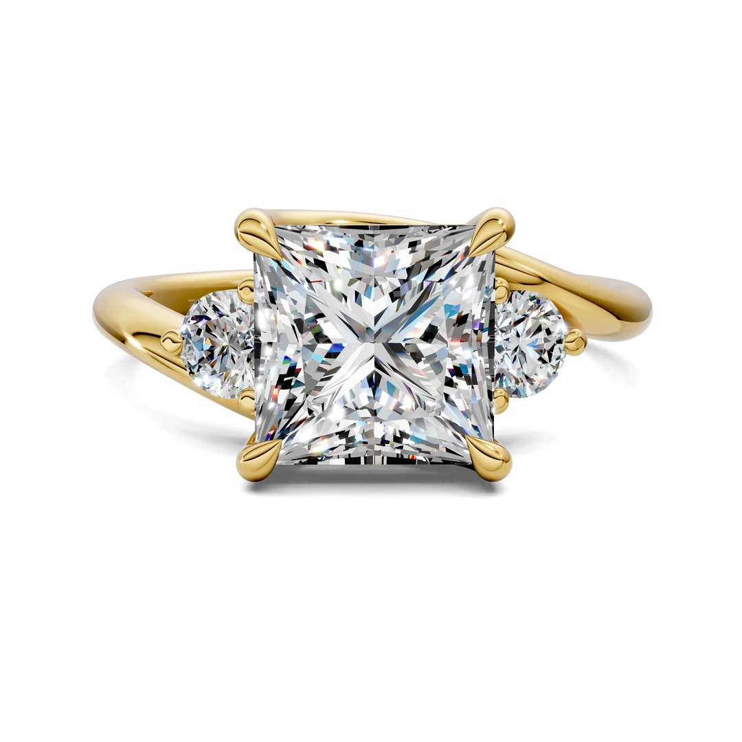 Lab Grown Bypass Three Stone Ring