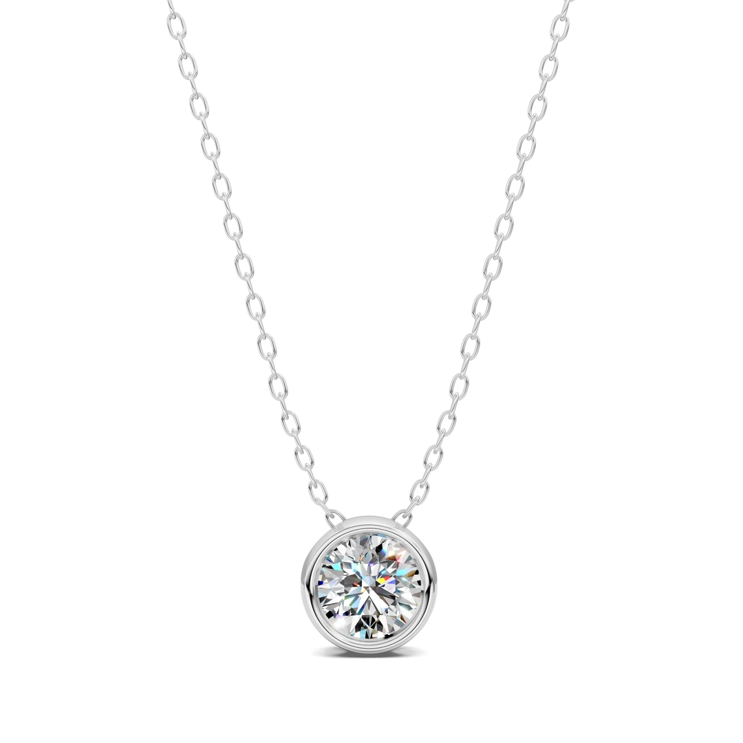 Lab Grown Round Bezel Pendent