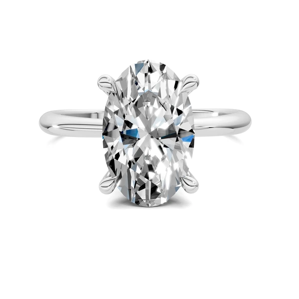 Lab Grown lightweight Hidden Halo Ring