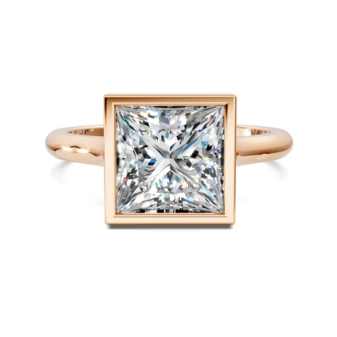 Lab Grown Bezel Cathedral Solitaire Ring