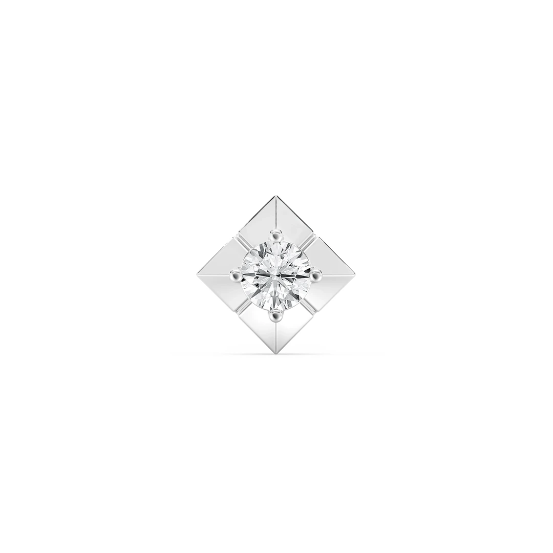 Round Lab Grown Diamond Four Prong Single Stud Earring