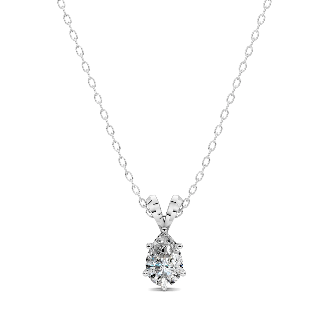 Lab Grown Split Bail Pear Pendant