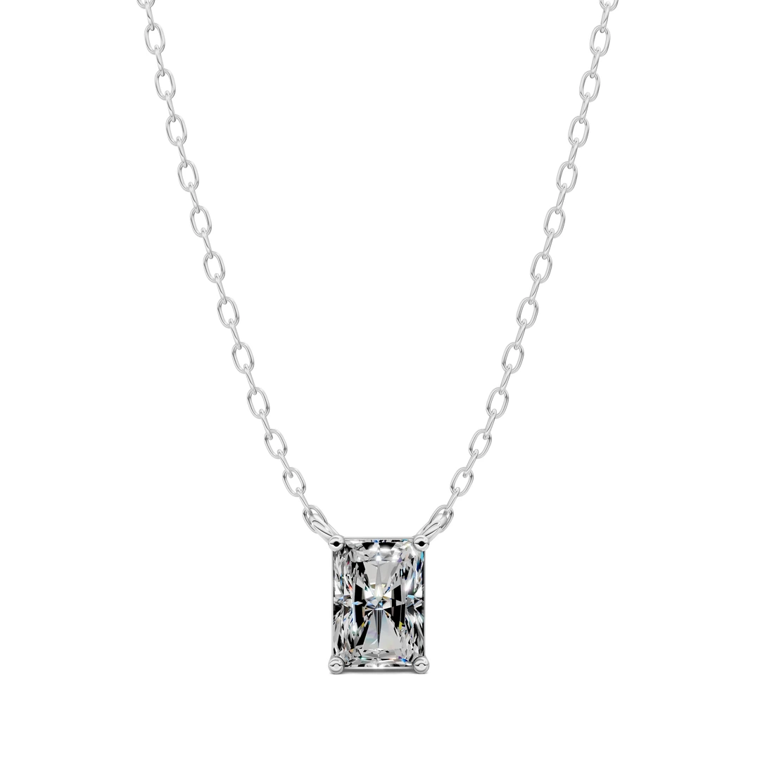 Lab Grown Solitaire Radiant Diamond Pendant