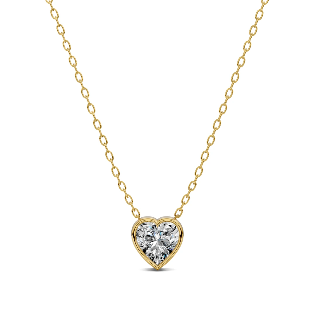 Lab Grown Heart Bezel Pendant