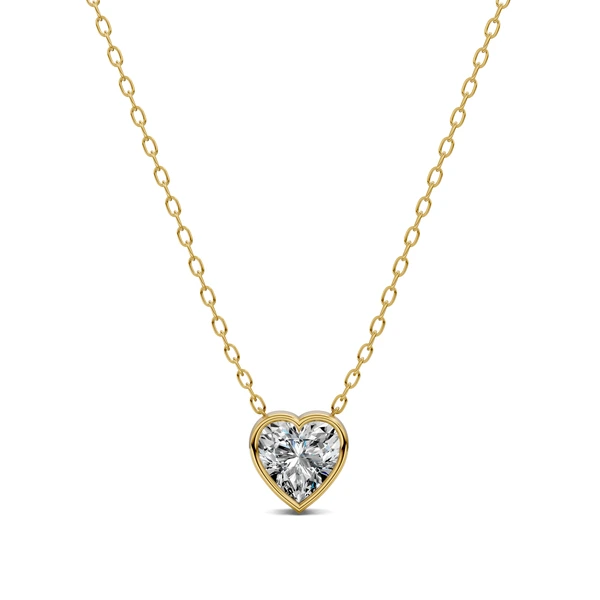 Lab Grown Heart Bezel Pendant