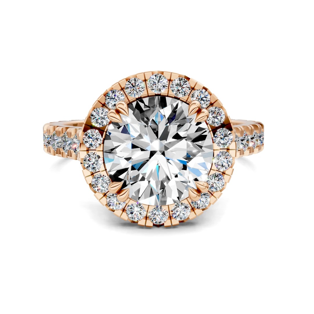 Lab Grown Halo Cathedral Ring