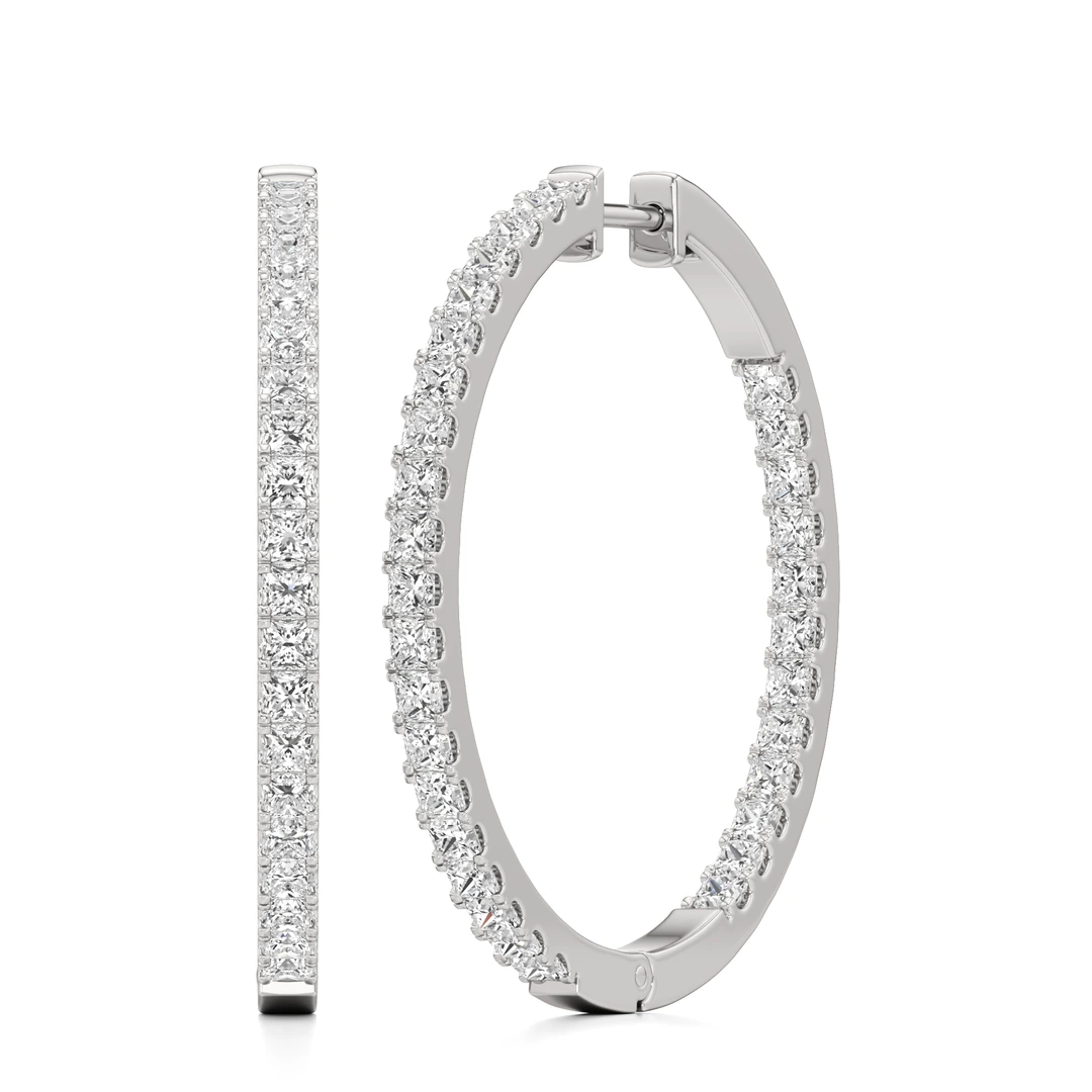 Minimalist Princess-Cut Hoops