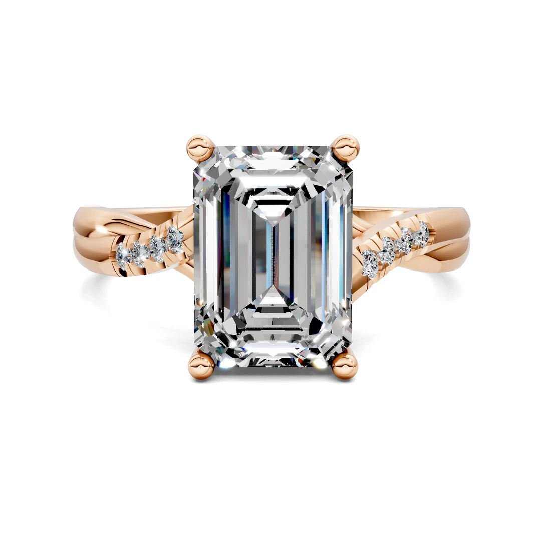 Lab Grown Twisted Pavé Ring