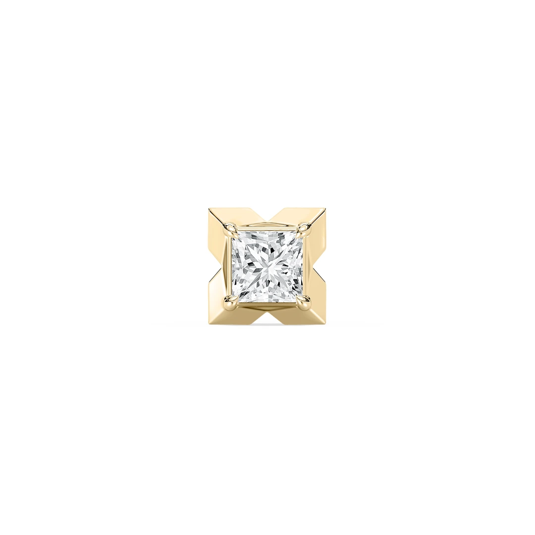 Princess Lab Grown Diamond X-Prong Single Stud Earring