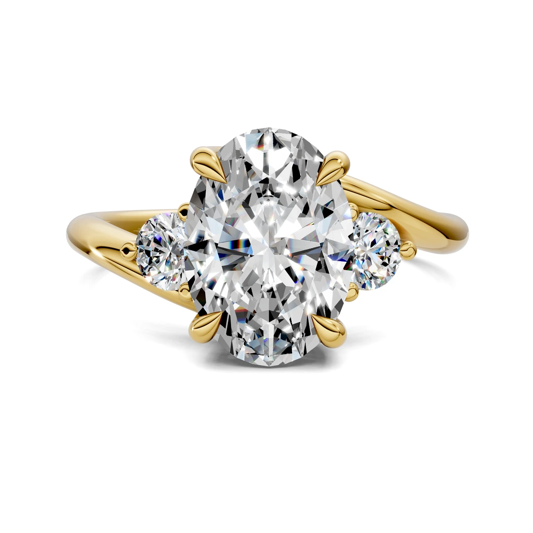 Lab Grown Bypass Three Stone Ring