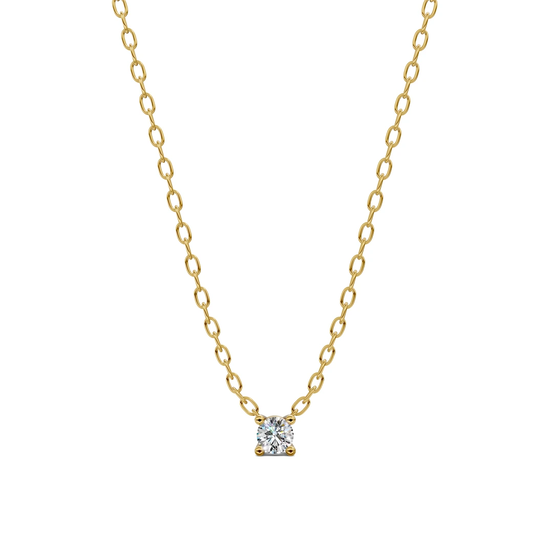 Lab Grown Dainty Floating Solitaire Diamond Necklace