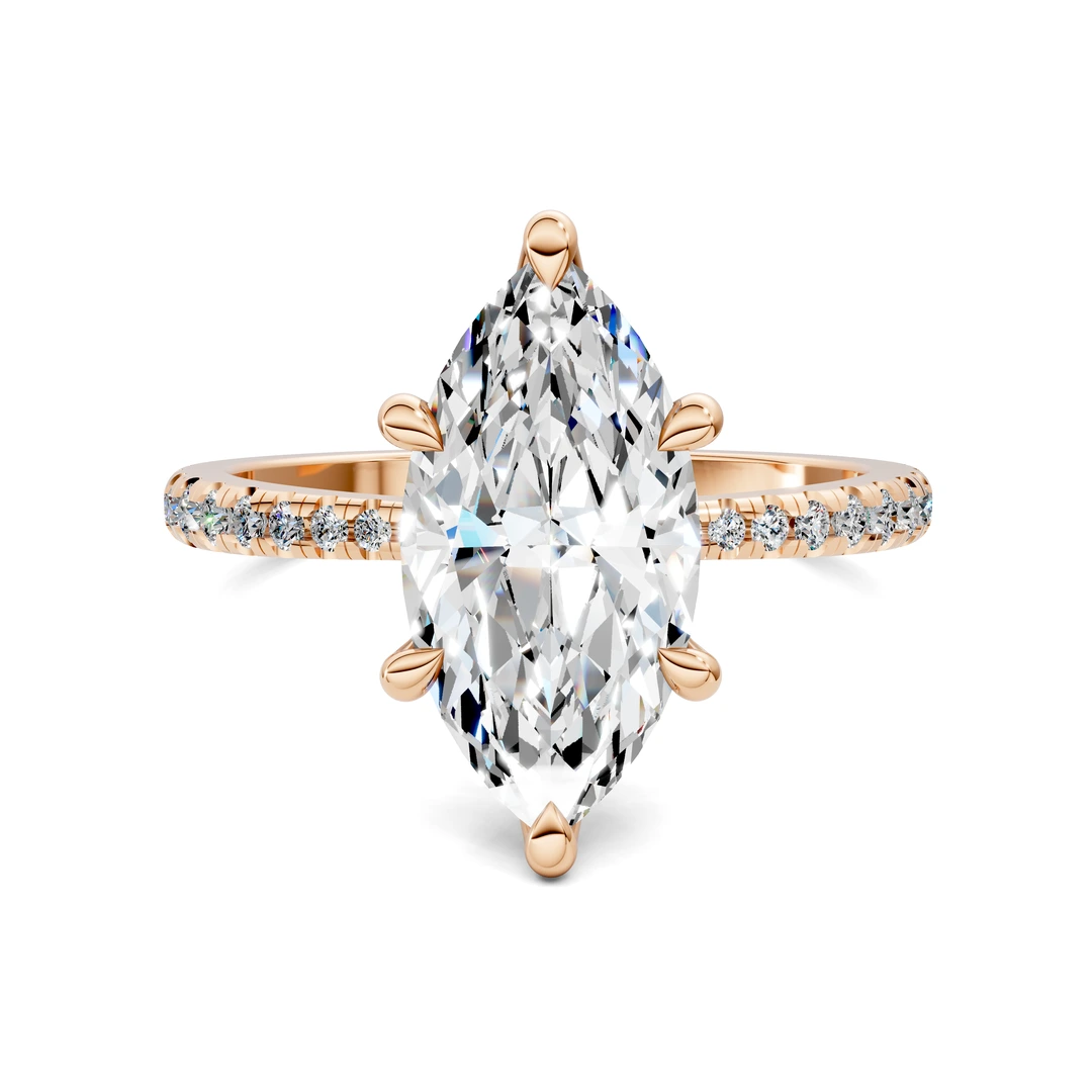 Lab Grown Floral Basket Pavé Ring