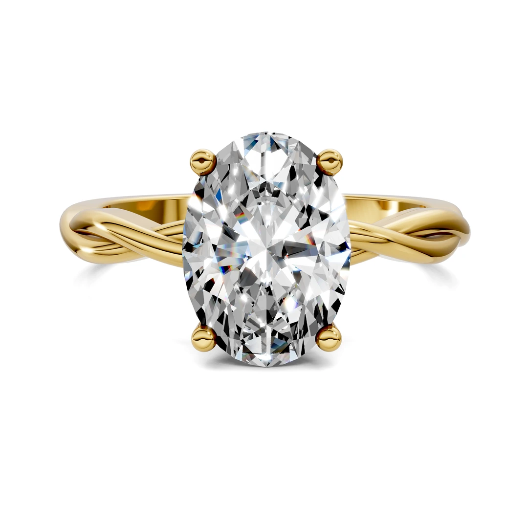 Lab Grown Twisted Vine Solitaire Ring