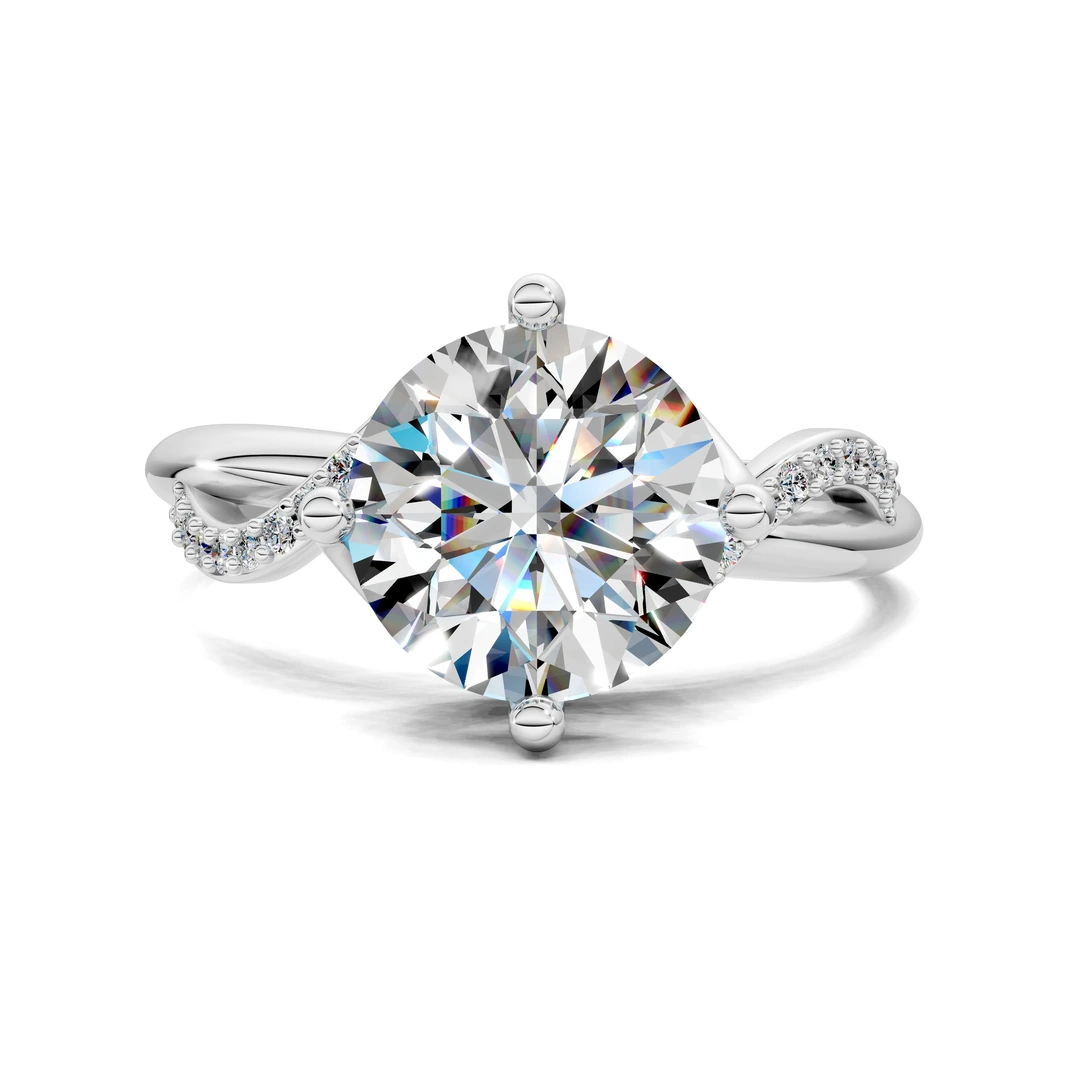 Lab Grown Twisted Pave Engagement Ring
