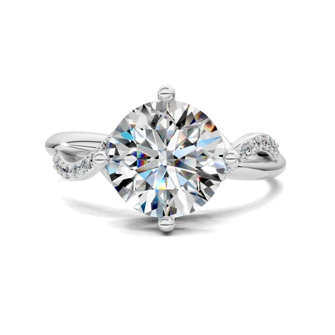 Lab Grown Twisted Pave Engagement Ring