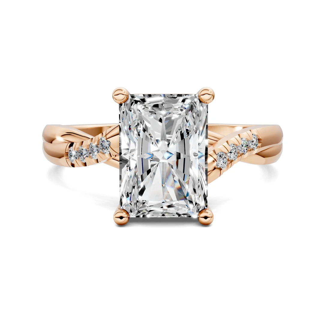 Lab Grown Twisted Pavé Ring