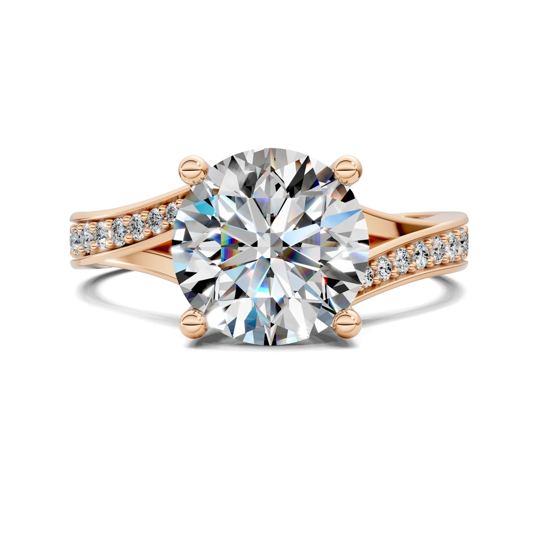 Lab Grown Split Shank Pave Engagement Ring