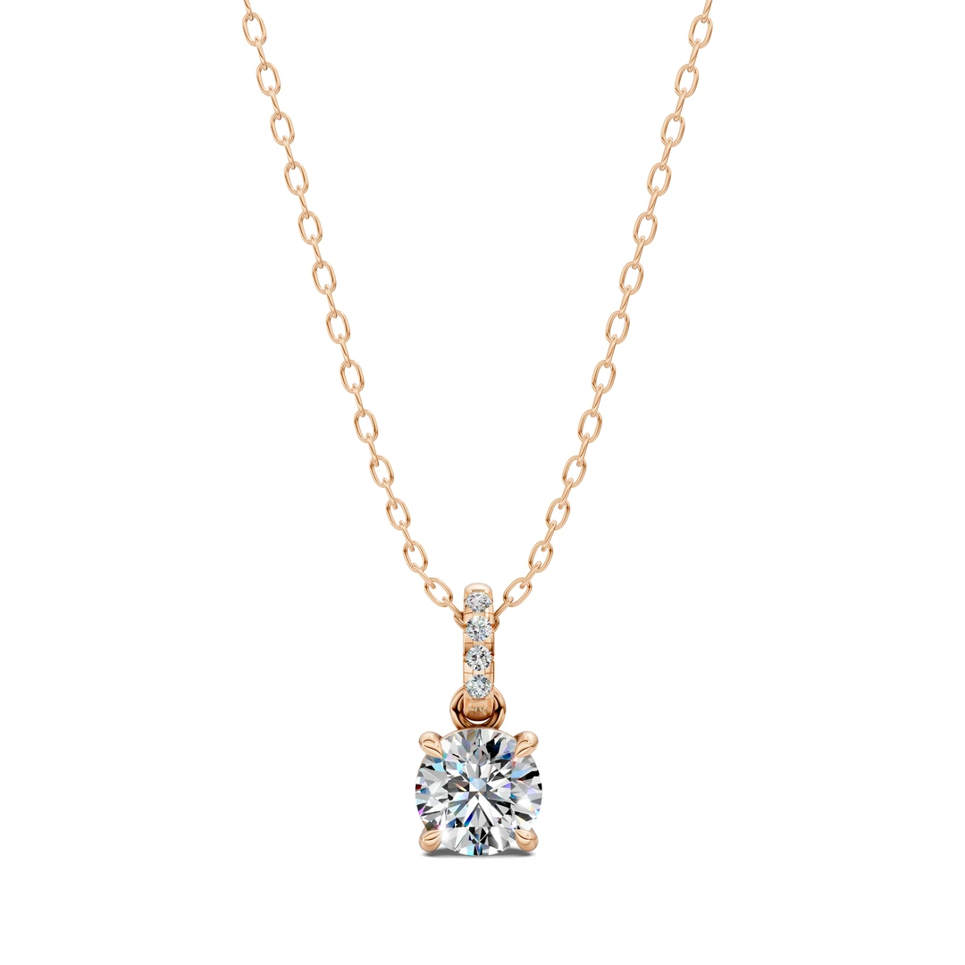 Lab Grown Pave Bail Round Pendant