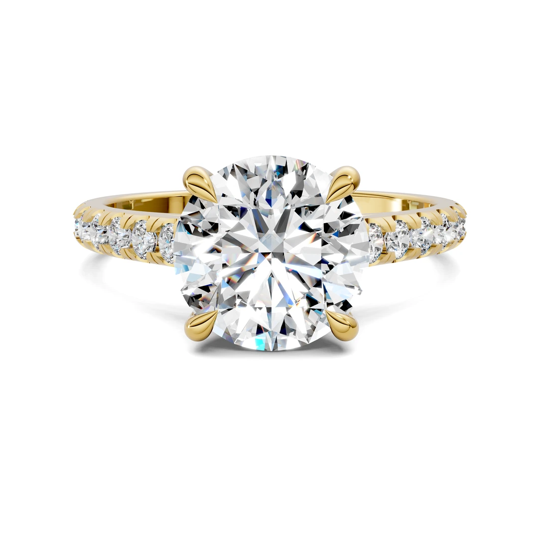 Lab Grown Cathedral Hidden Halo Pavé Ring