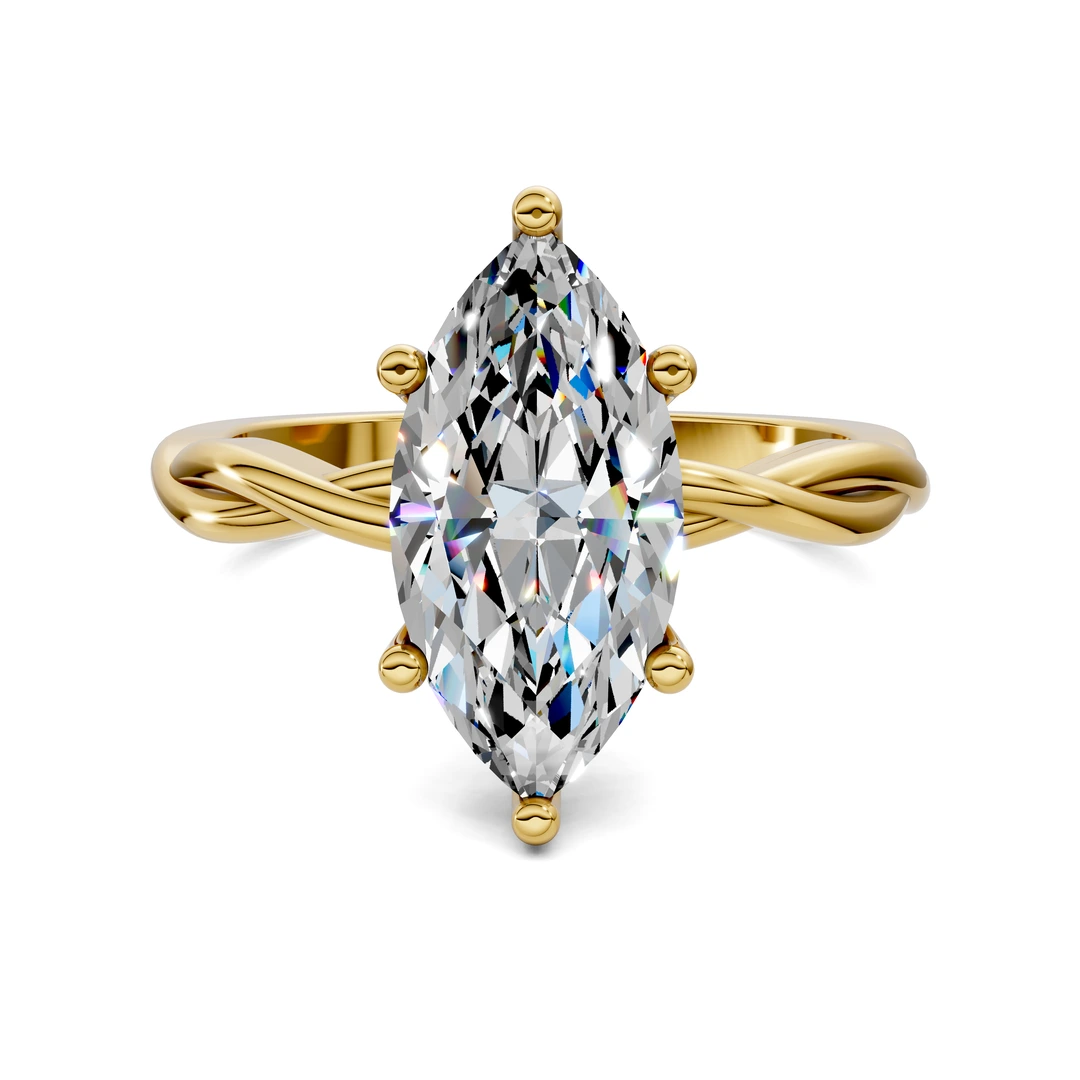 Lab Grown Twisted Vine Solitaire Ring