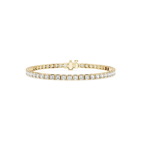 Asscher Lab Grown Diamond Four Prong Tennis Bracelet