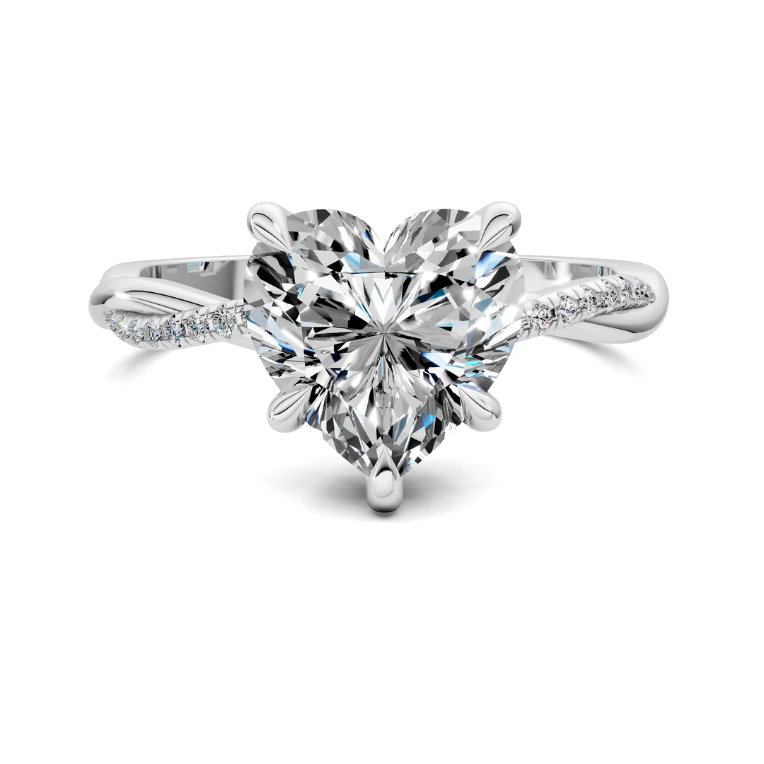 Lab Grown Scalloped twisted Pavé Ring