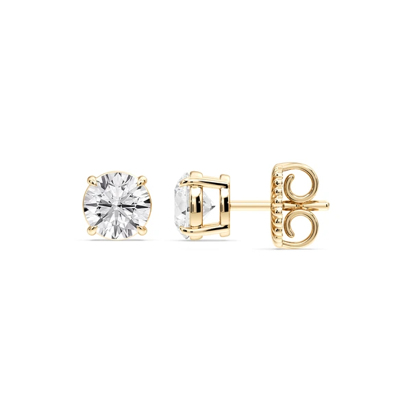 Round Certified Lab Grown Diamond Claw Prong Stud Earrings
