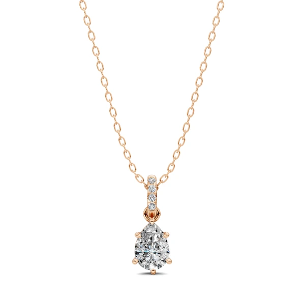Lab Grown Pave Bail Pear Pendant