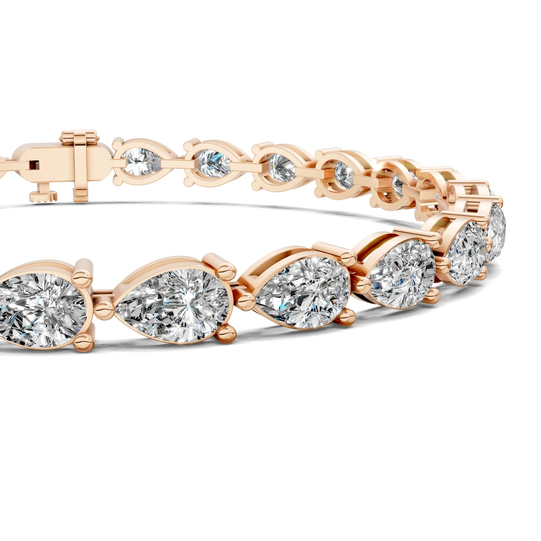 Lab Grown East-West Pear Tennis Bracelet