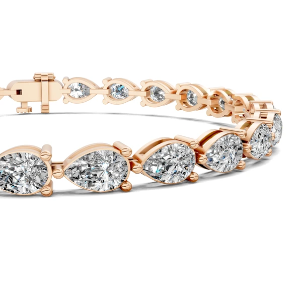 Lab Grown East-West Pear Tennis Bracelet