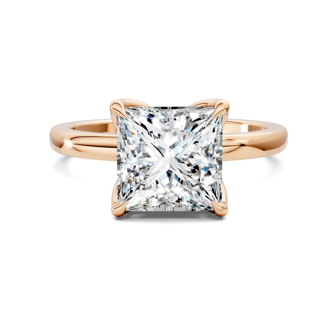Lab Grown Floral Basket Hidden Halo Ring