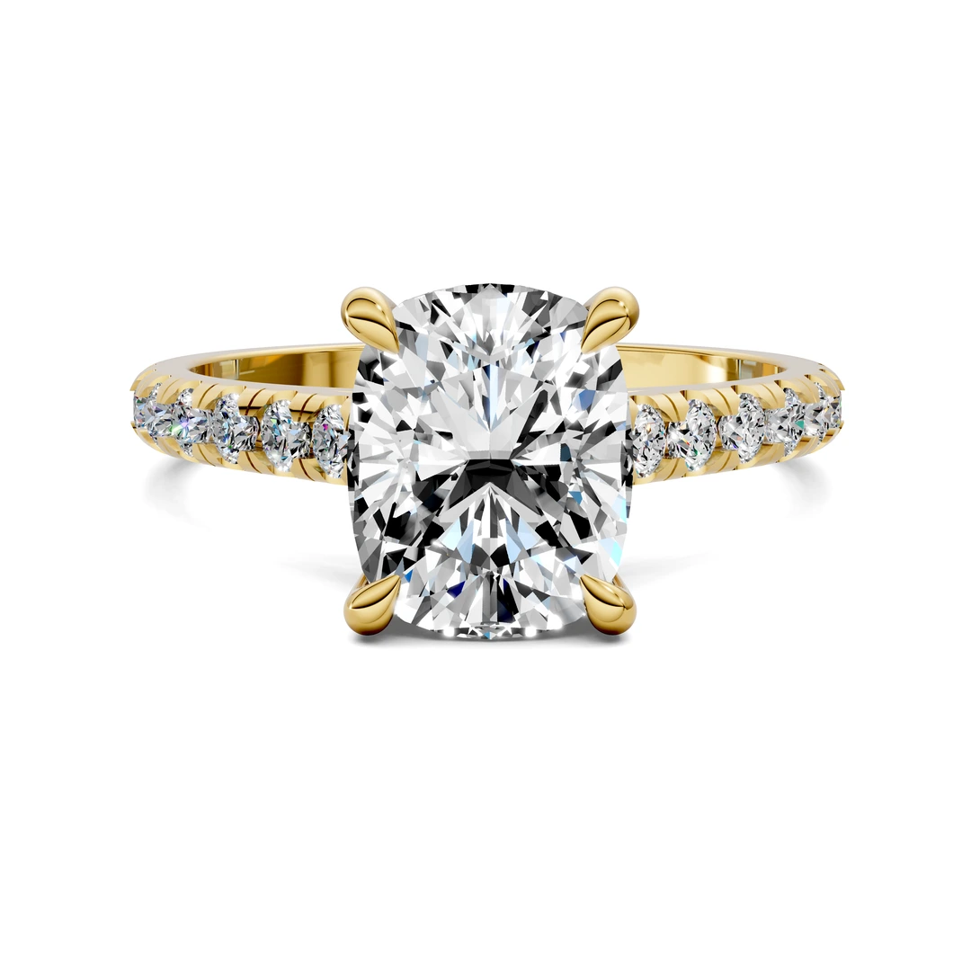 Lab Grown Cathedral Hidden Halo Pavé Ring