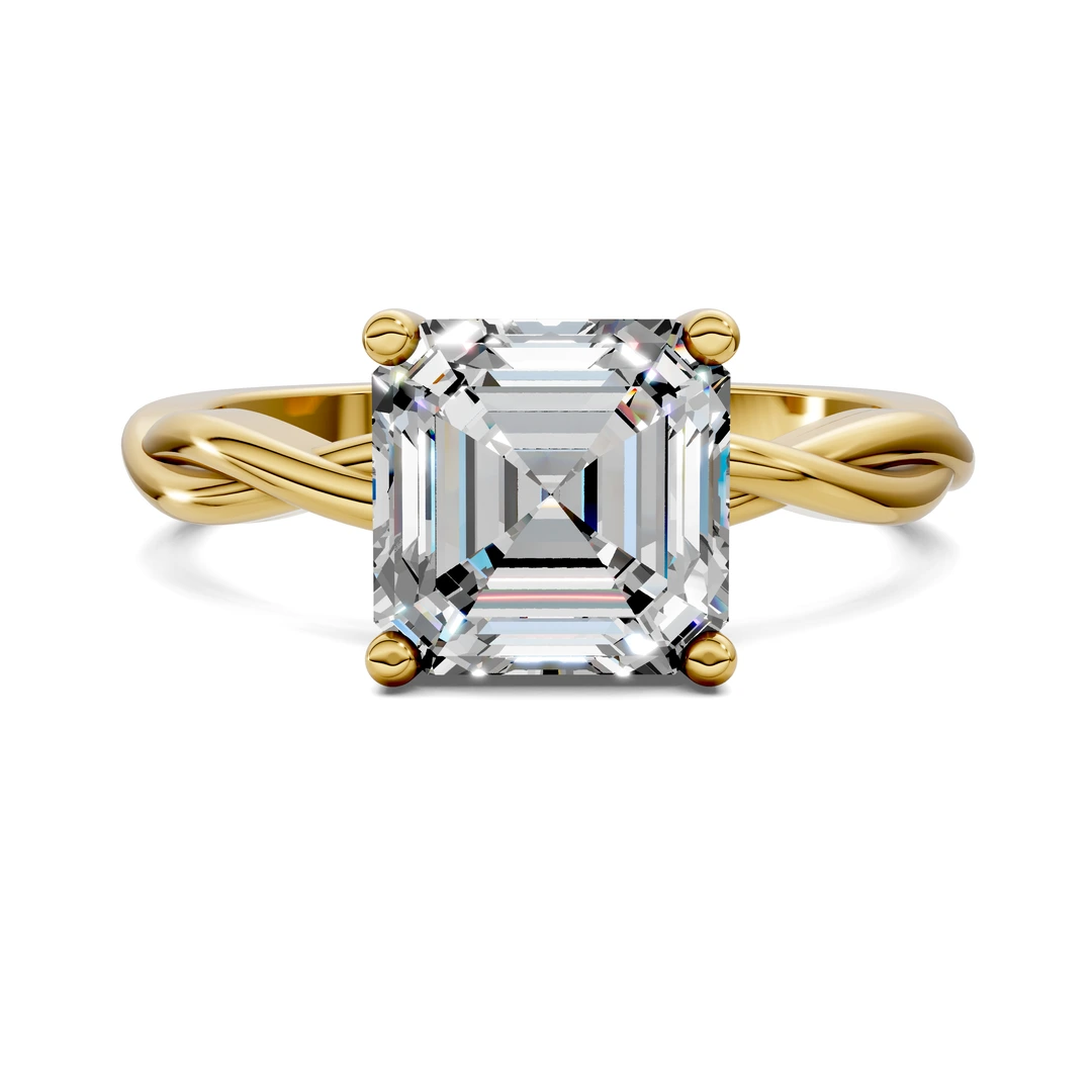 Lab Grown Twisted Vine Solitaire Ring