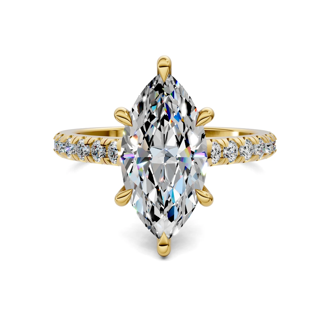 Lab Grown Cathedral Hidden Halo Pavé Ring