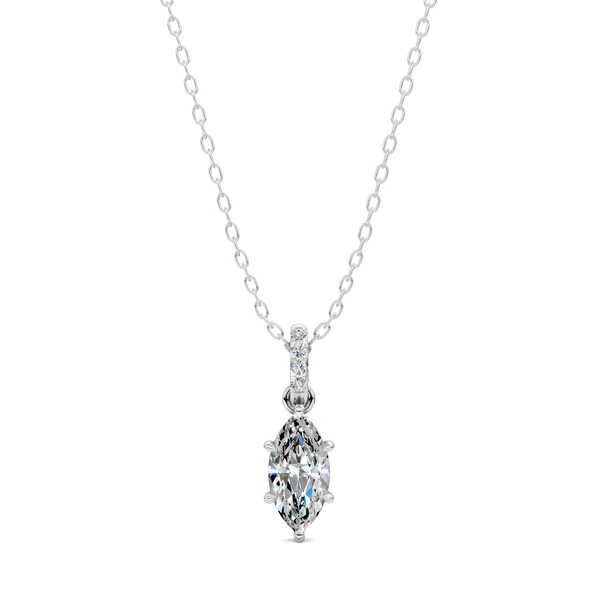 Lab Grown Pave Bail Marquise Pendant