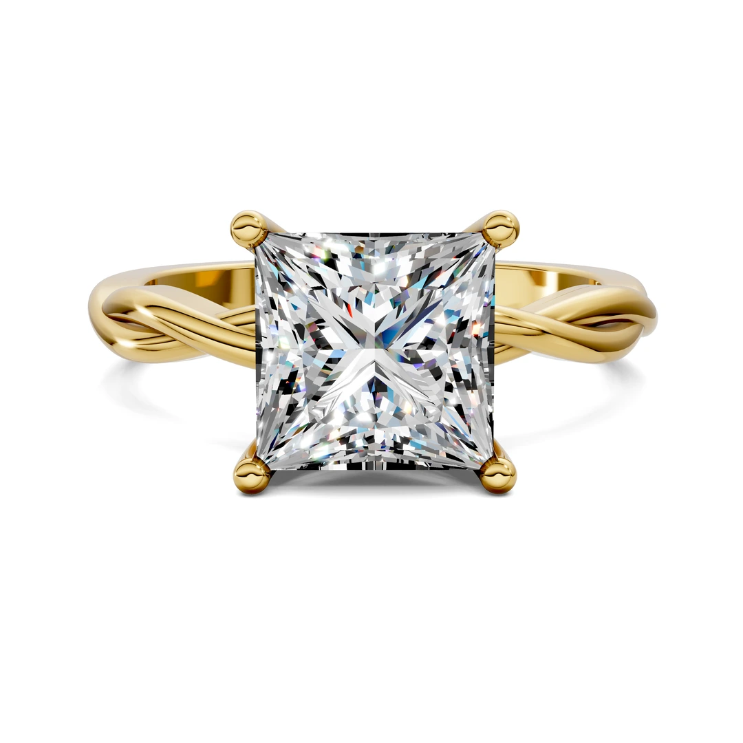 Lab Grown Twisted Vine Solitaire Ring