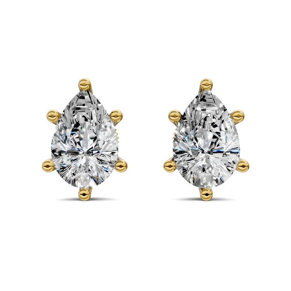 Lab Grown Pear Cut Basket Studs