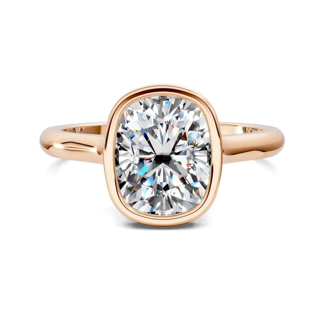 Lab Grown Bezel Cathedral Solitaire Ring
