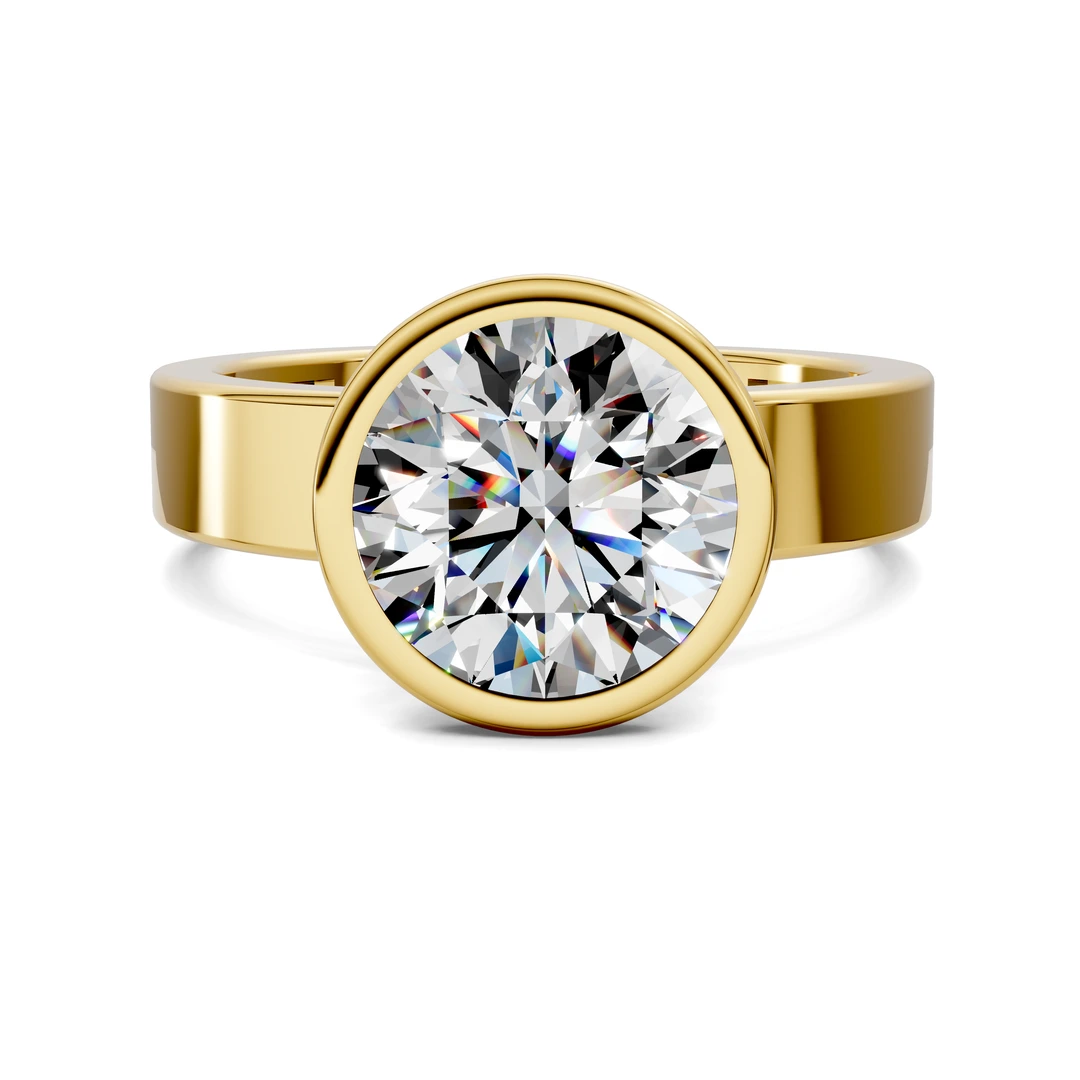 Lab Grown Bezel Solitaire Ring
