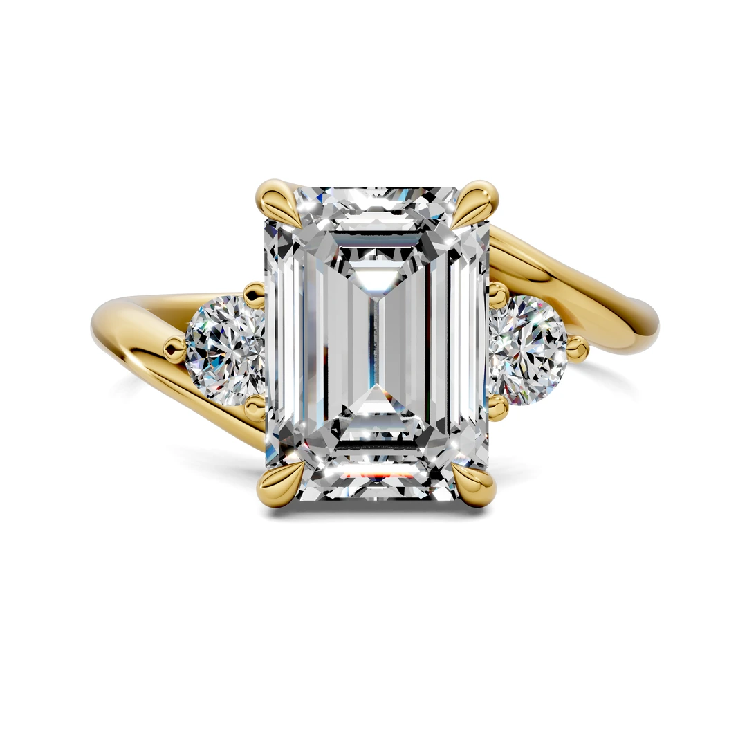 Lab Grown Bypass Three Stone Ring