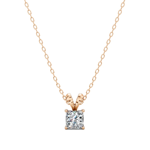Lab Grown Split Bail Princess Pendant