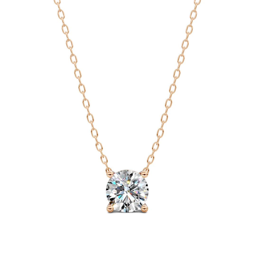 Lab Grown Floating Solitaire Diamond Necklace