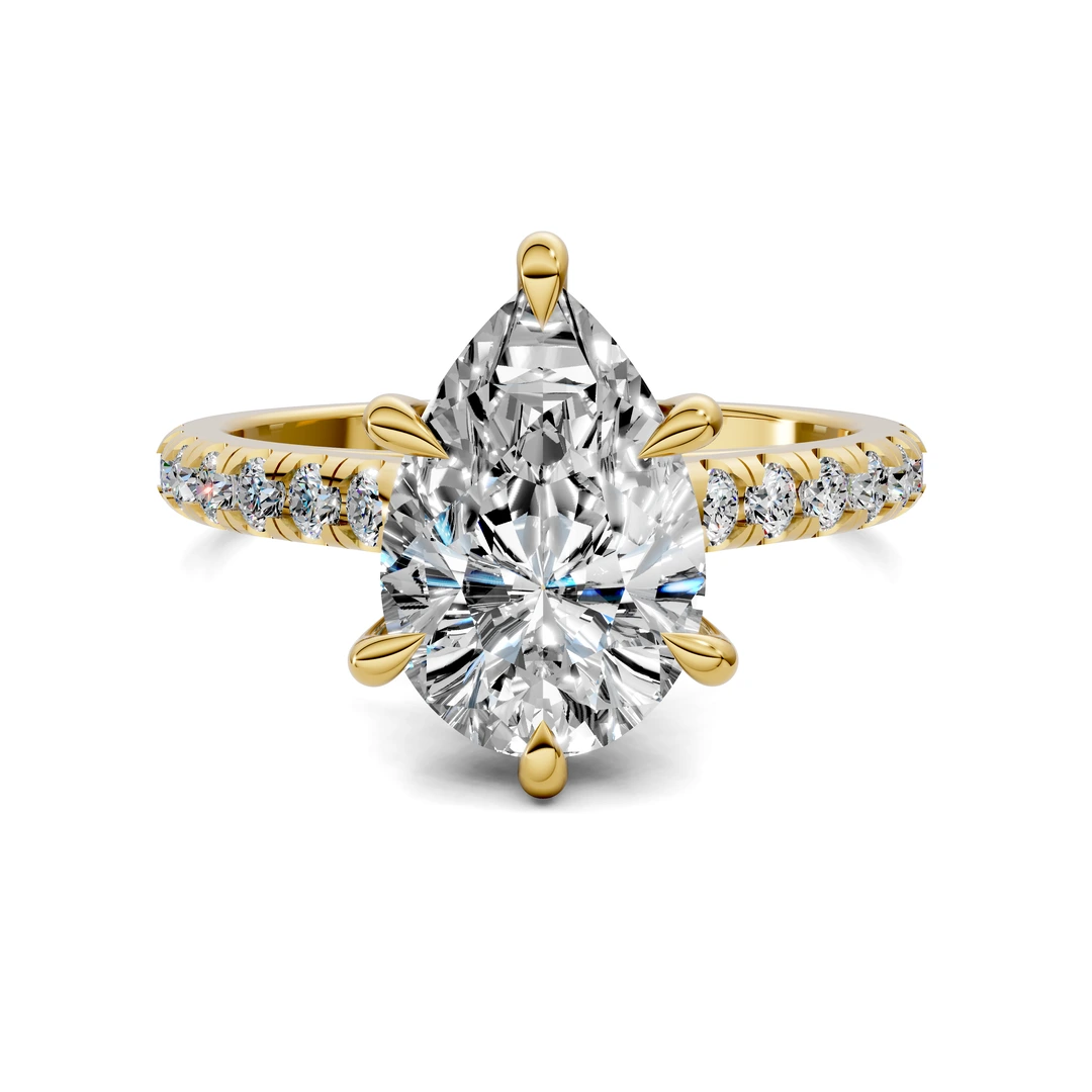 Lab Grown Cathedral Hidden Halo Pavé Ring
