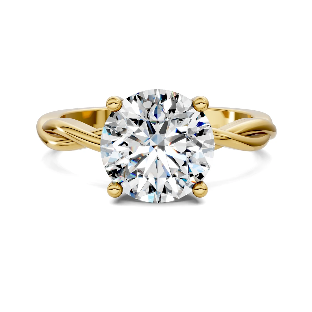 Lab Grown Twisted Vine Solitaire Ring