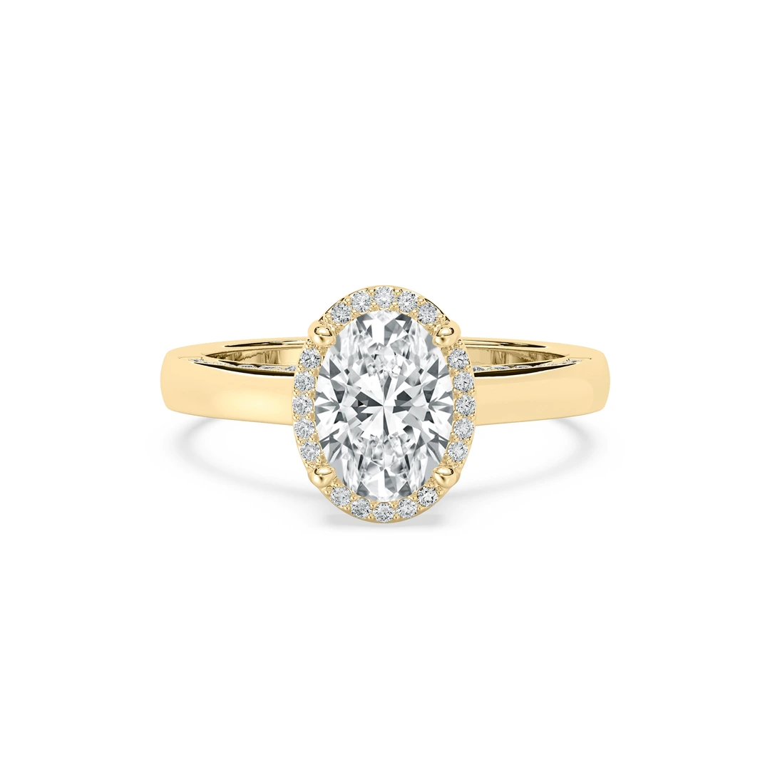 Lab Grown Diamond Cathedral Bridge Side Stone Engagement Ring